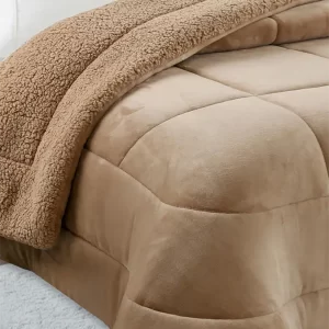 Edredão veludo com sherpa tamanho casal 2485