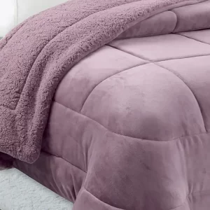 Edredão veludo com sherpa tamanho solteiro 2485