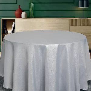 Toalha mesa redonda jacquard lurex melissa